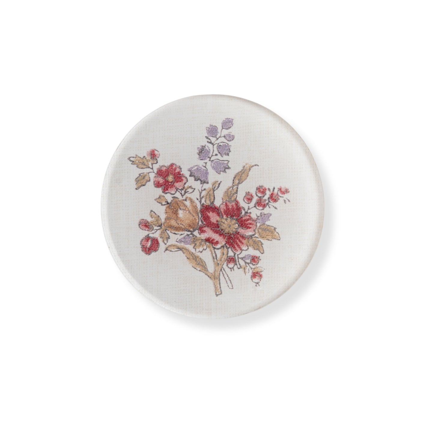 Gigi Floral coaster in rose and lilac. A collaboration between Leah O'Connell and Proper Table.