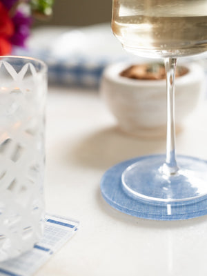 
                  
                    Campbell Blue Chambray Coaster Set
                  
                