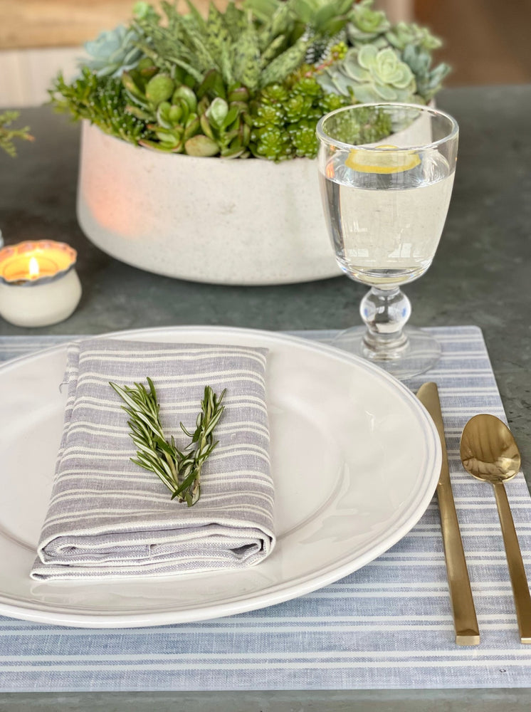 
                  
                    George Gray Stripe Placemat
                  
                